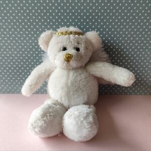 3/$30💜GANZ White and Gold Angel Bear Plush